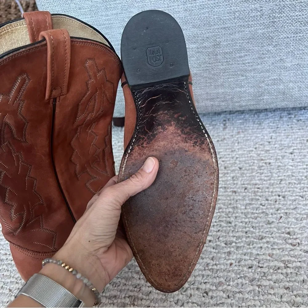 Dan Post Brown Cowbu Western leather boots